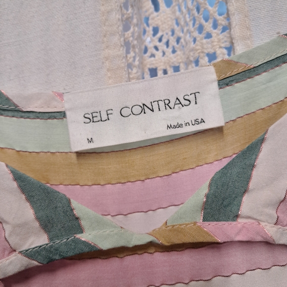 Self Contrast Striped Mini Dress Size M - Picture 4 of 4